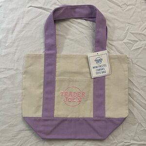 Trader Joe’s Mini Pastel Canvas Tote - Lavender / Pink